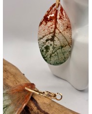 PENDIENTES ARTESANOS DE HOJA NATURAL ESQUELETIZADA