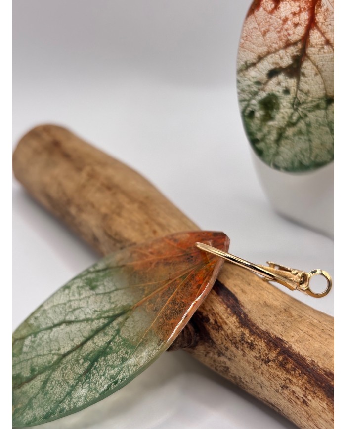 PENDIENTES ARTESANOS DE HOJA NATURAL ESQUELETIZADA