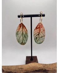 PENDIENTES ARTESANOS DE HOJA NATURAL ESQUELETIZADA