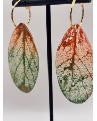 PENDIENTES ARTESANOS DE HOJA NATURAL ESQUELETIZADA