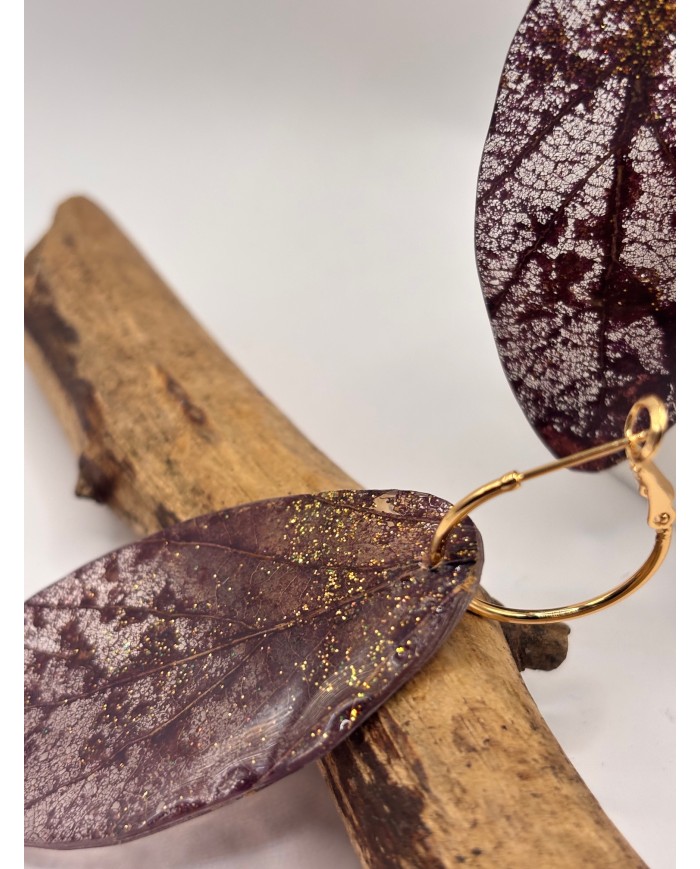 EDICIÓN "TRANSPARENCIA" PENDIENTES ARTESANOS DE HOJA NATURAL