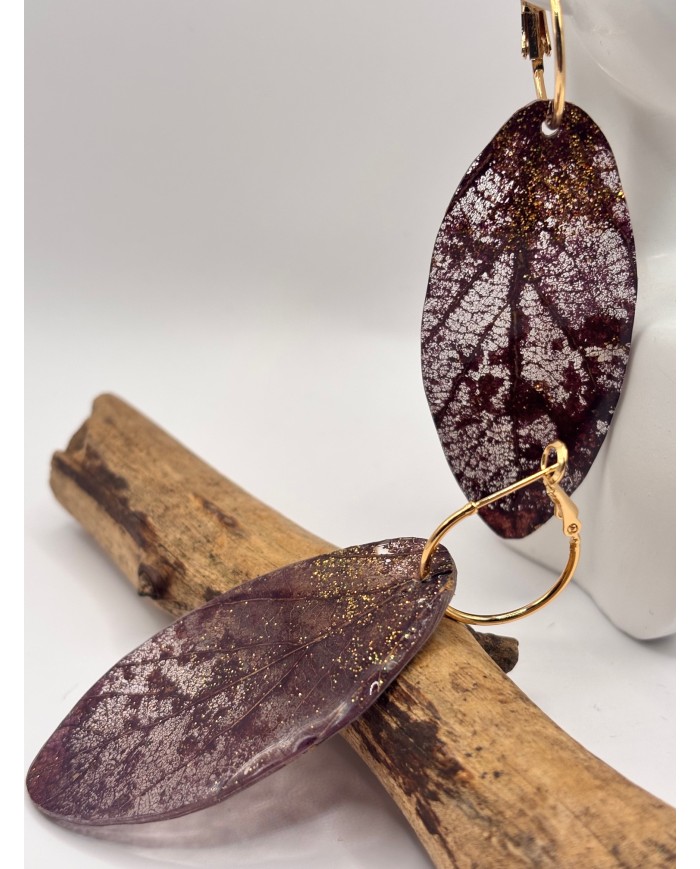 EDICIÓN "TRANSPARENCIA" PENDIENTES ARTESANOS DE HOJA NATURAL