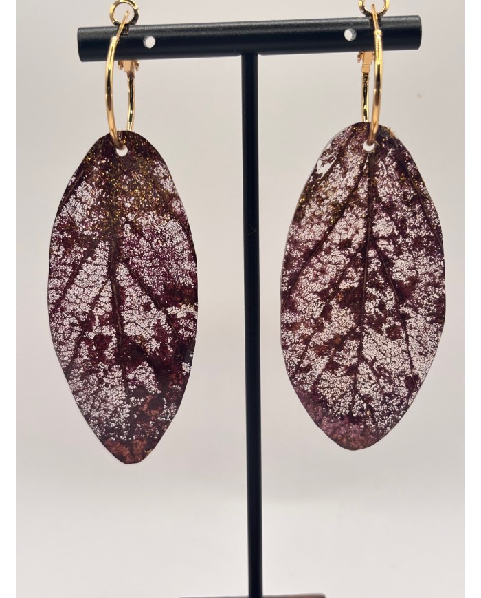 EDICIÓN "TRANSPARENCIA" PENDIENTES ARTESANOS DE HOJA NATURAL