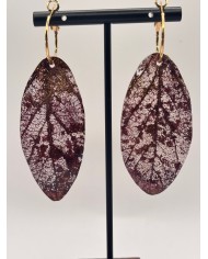 EDICIÓN "TRANSPARENCIA" PENDIENTES ARTESANOS DE HOJA  NATURAL