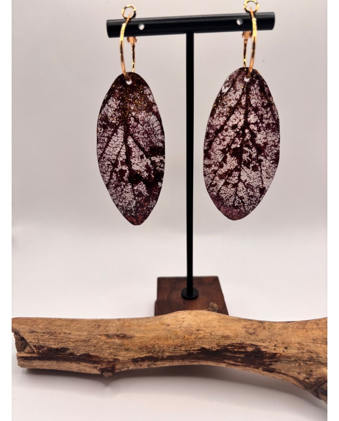 EDICIÓN "TRANSPARENCIA" PENDIENTES ARTESANOS DE HOJA NATURAL