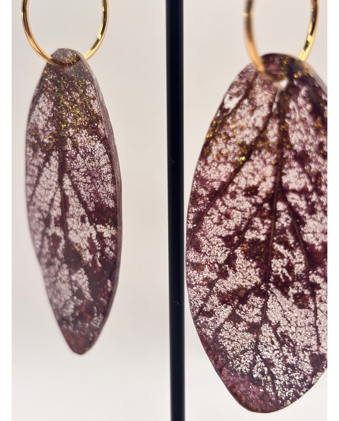 EDICIÓN "TRANSPARENCIA" PENDIENTES ARTESANOS DE HOJA NATURAL