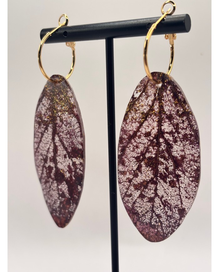 EDICIÓN "TRANSPARENCIA" PENDIENTES ARTESANOS DE HOJA NATURAL