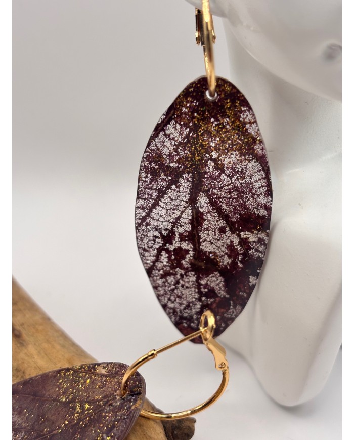 EDICIÓN "TRANSPARENCIA" PENDIENTES ARTESANOS DE HOJA NATURAL