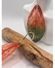 EDICIÓN "TRANSPARENCIA" PENDIENTES ARTESANOS DE HOJA  NATURAL