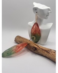 EDICIÓN "TRANSPARENCIA" PENDIENTES ARTESANOS DE HOJA  NATURAL