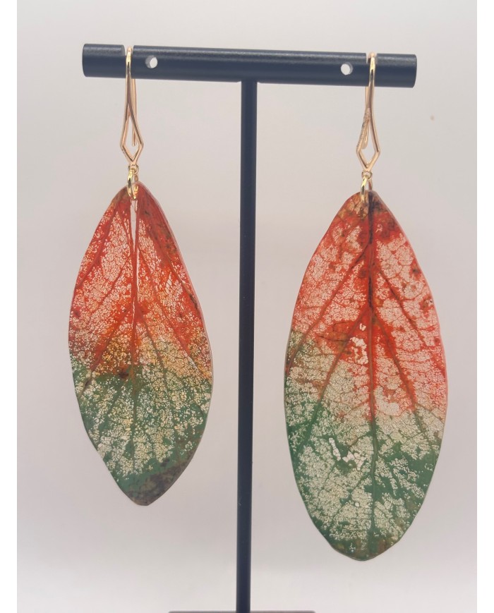 EDICIÓN "TRANSPARENCIA" PENDIENTES ARTESANOS DE HOJA  NATURAL