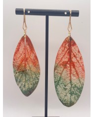 EDICIÓN "TRANSPARENCIA" PENDIENTES ARTESANOS DE HOJA  NATURAL