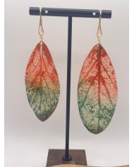 EDICIÓN "TRANSPARENCIA" PENDIENTES ARTESANOS DE HOJA  NATURAL