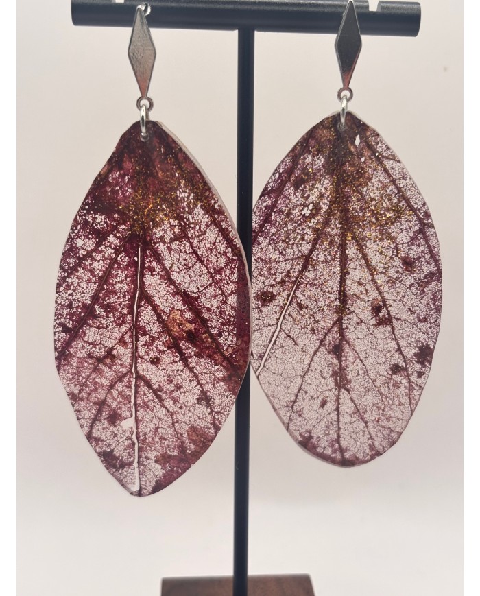 EDICIÓN  "TRANSPARENCIA" PENDIENTES ARTESANOS DE HOJA NATURAL