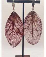 EDICIÓN "TRANSPARENCIA" PENDIENTES ARTESANOS DE HOJA  NATURAL