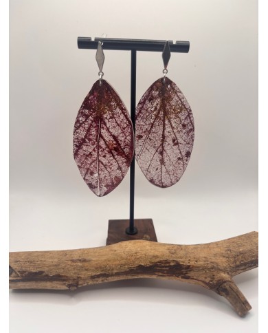EDICIÓN  "TRANSPARENCIA" PENDIENTES ARTESANOS DE HOJA NATURAL