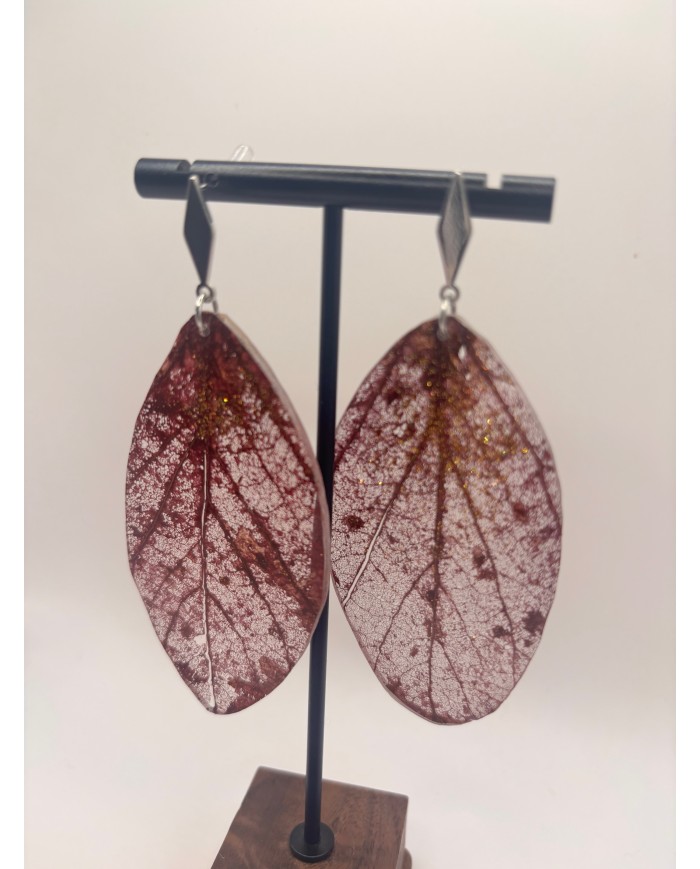 EDICIÓN  "TRANSPARENCIA" PENDIENTES ARTESANOS DE HOJA NATURAL