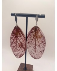 EDICIÓN  "TRANSPARENCIA" PENDIENTES ARTESANOS DE HOJA NATURAL