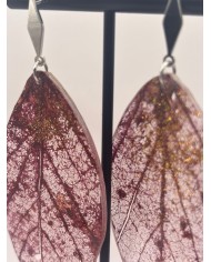 EDICIÓN  "TRANSPARENCIA" PENDIENTES ARTESANOS DE HOJA NATURAL