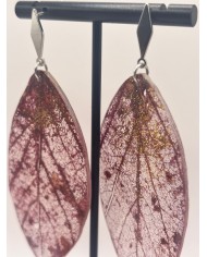 EDICIÓN  "TRANSPARENCIA" PENDIENTES ARTESANOS DE HOJA NATURAL