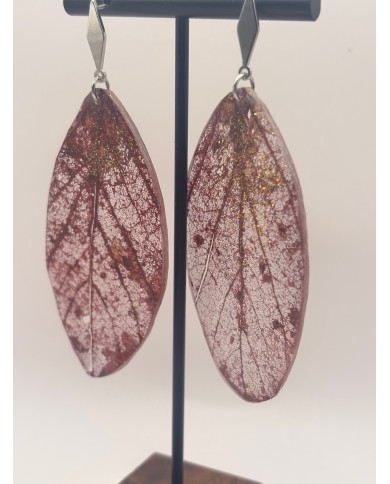 EDICIÓN  "TRANSPARENCIA" PENDIENTES ARTESANOS DE HOJA NATURAL