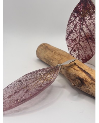 EDICIÓN  "TRANSPARENCIA" PENDIENTES ARTESANOS DE HOJA NATURAL