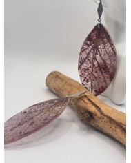 EDICIÓN  "TRANSPARENCIA" PENDIENTES ARTESANOS DE HOJA NATURAL