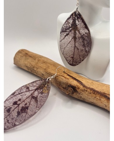 "EDICIÓN TRANSPARENCIA" PENDIENTES ARTESANOS DE HOJA NATURAL