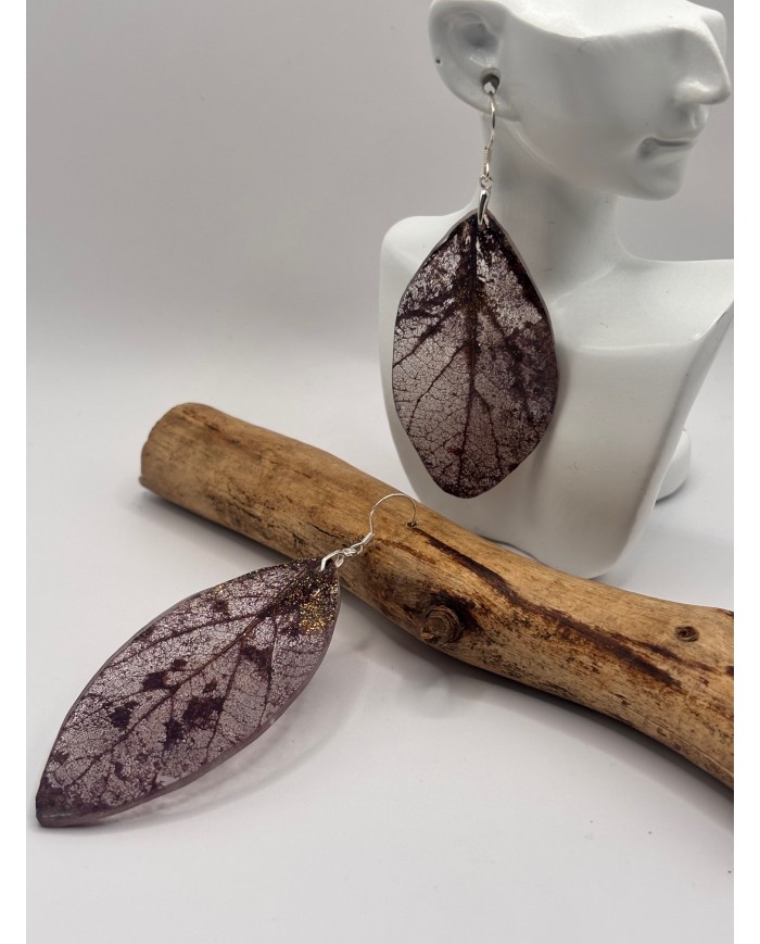 "EDICIÓN TRANSPARENCIA" PENDIENTES ARTESANOS DE HOJA NATURAL