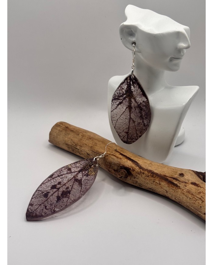 "EDICIÓN TRANSPARENCIA" PENDIENTES ARTESANOS DE HOJA NATURAL