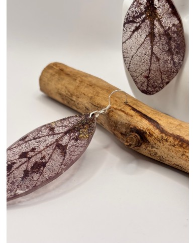 "EDICIÓN TRANSPARENCIA" PENDIENTES ARTESANOS DE HOJA NATURAL