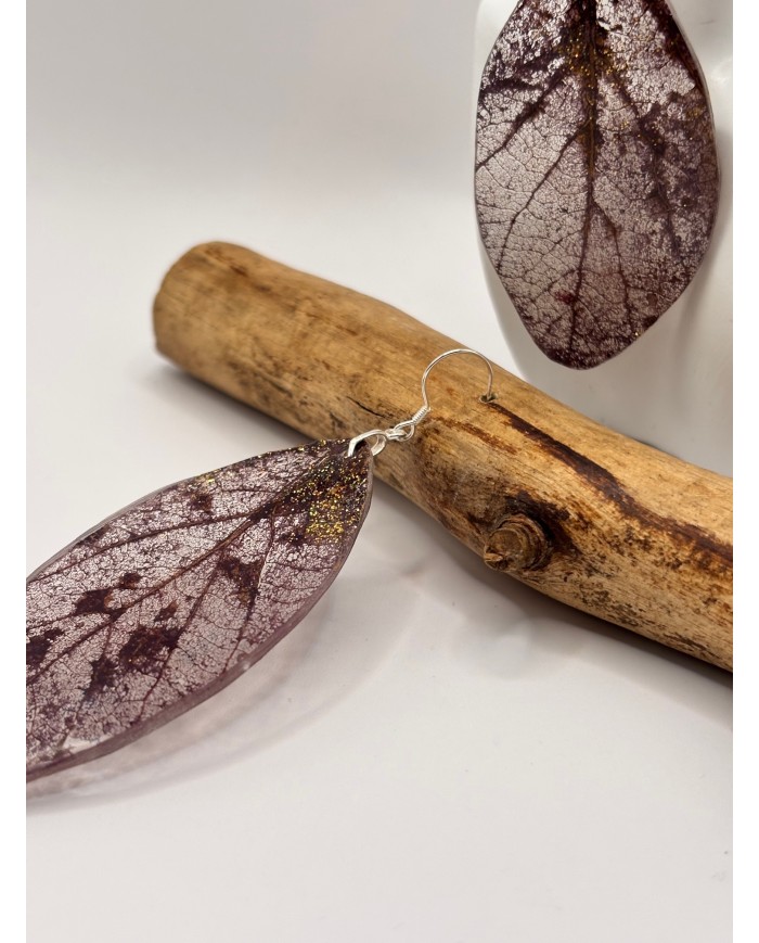 "EDICIÓN TRANSPARENCIA" PENDIENTES ARTESANOS DE HOJA NATURAL