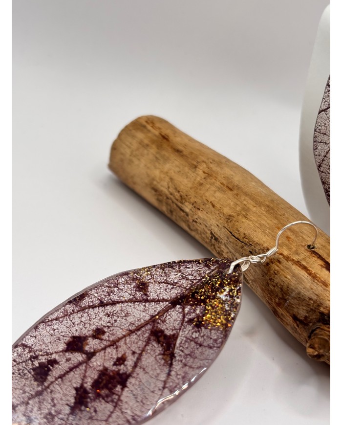 "EDICIÓN TRANSPARENCIA" PENDIENTES ARTESANOS DE HOJA NATURAL