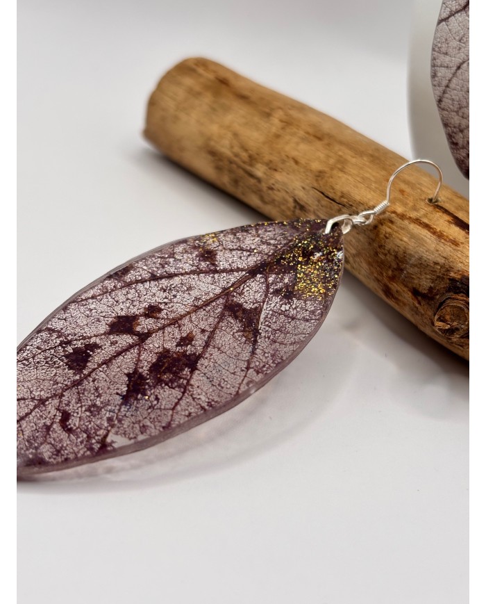 "EDICIÓN TRANSPARENCIA" PENDIENTES ARTESANOS DE HOJA NATURAL