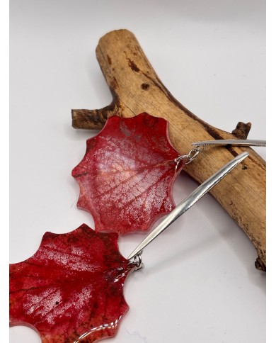 "EDICIÓN TRANSPARENCIA" PENDIENTES DE HOJA NATURAL