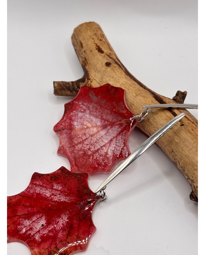 "EDICIÓN TRANSPARENCIA" PENDIENTES DE HOJA NATURAL