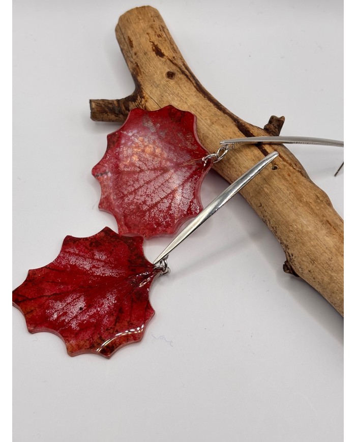 "EDICIÓN TRANSPARENCIA" PENDIENTES DE HOJA NATURAL