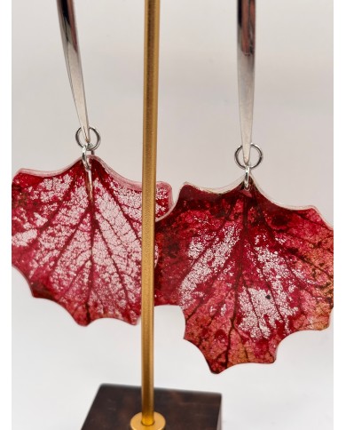 "EDICIÓN TRANSPARENCIA" PENDIENTES DE HOJA NATURAL