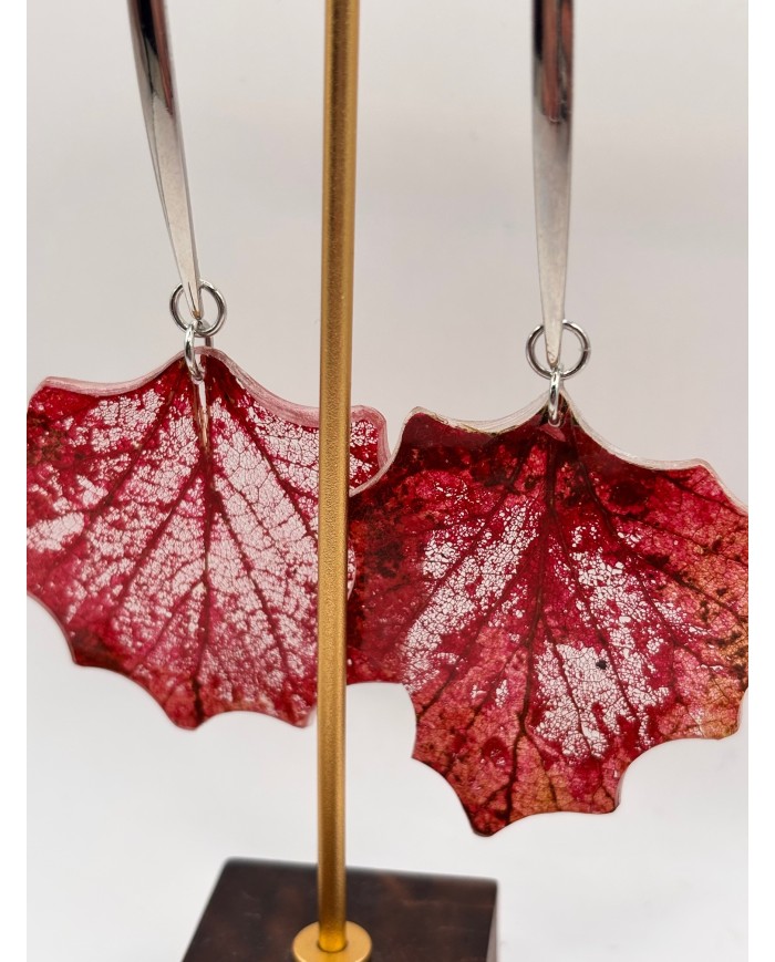 "EDICIÓN TRANSPARENCIA" PENDIENTES DE HOJA NATURAL