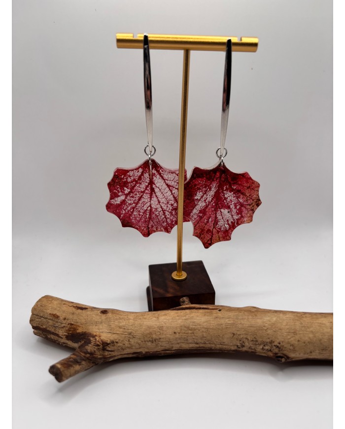 "EDICIÓN TRANSPARENCIA" PENDIENTES DE HOJA NATURAL