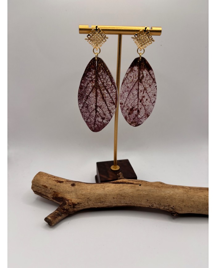 "EDICIÓN TRANSPARENCIA" PENDIENTES ARTESANOS DE HOJA