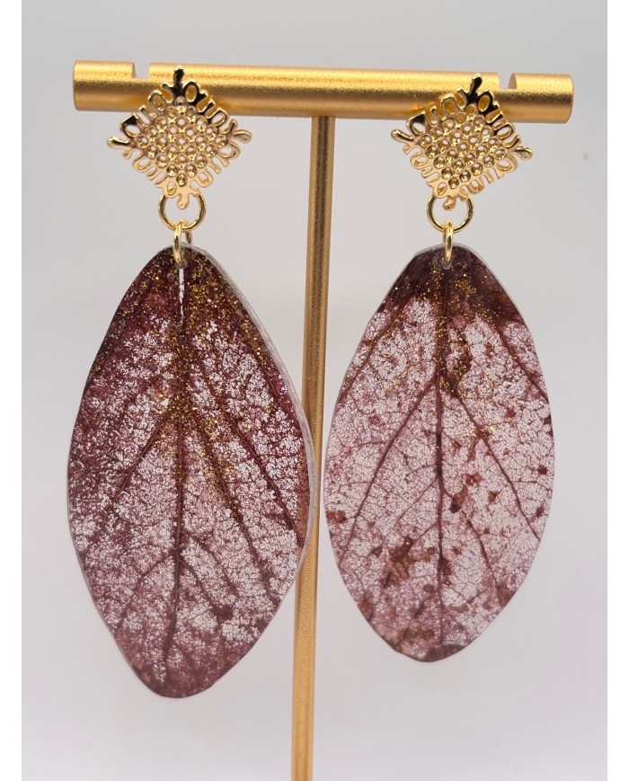 "EDICIÓN TRANSPARENCIA" PENDIENTES ARTESANOS DE HOJA