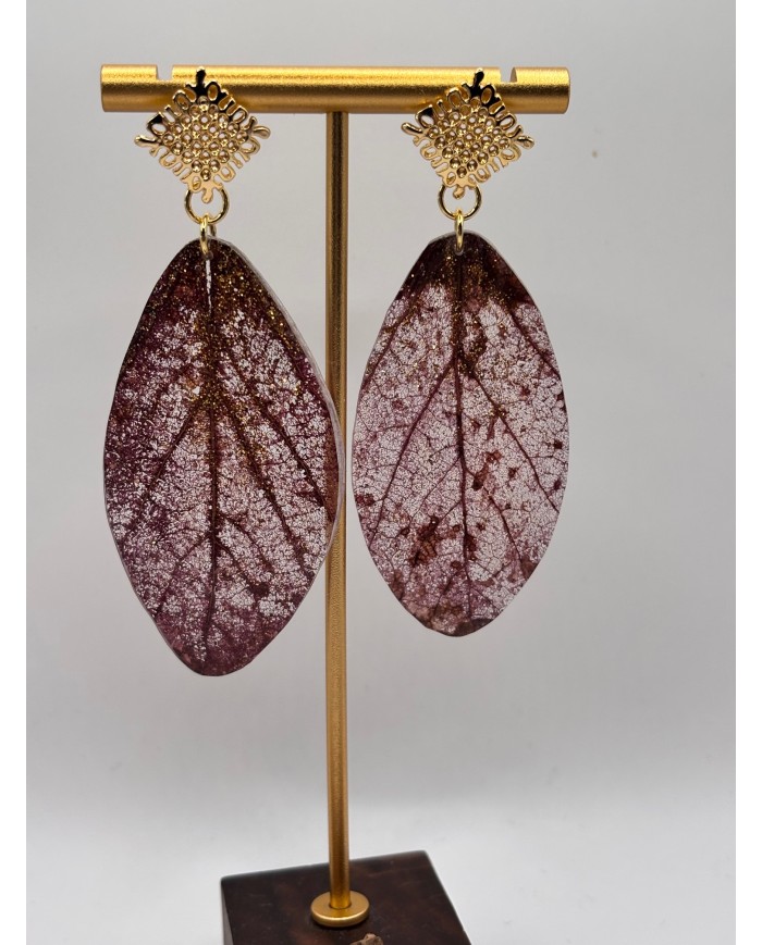 "EDICIÓN TRANSPARENCIA" PENDIENTES ARTESANOS DE HOJA