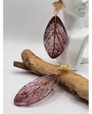 "EDICIÓN TRANSPARENCIA" PENDIENTES ARTESANOS DE HOJA