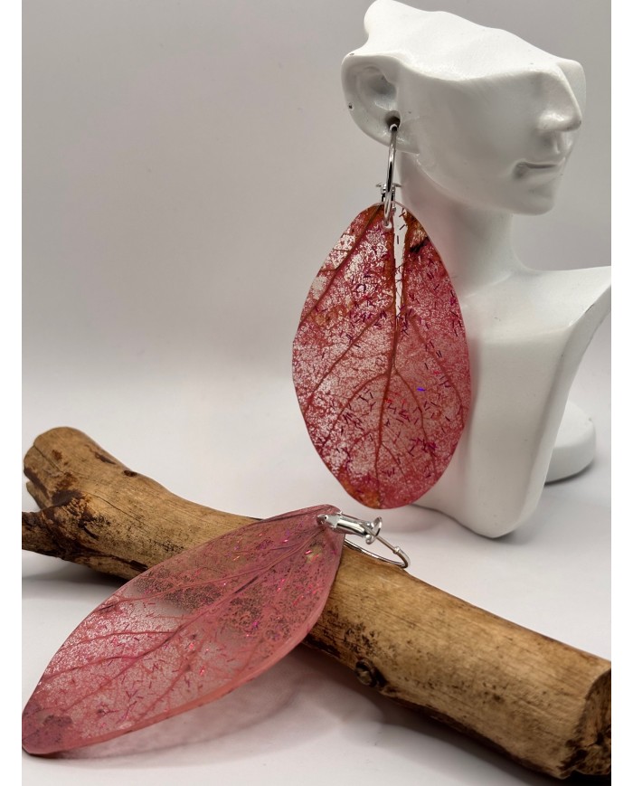 "EDICIÓN TRANSPARENCIA" PENDIENTES ARTESANOS DE HOJA NATURAL