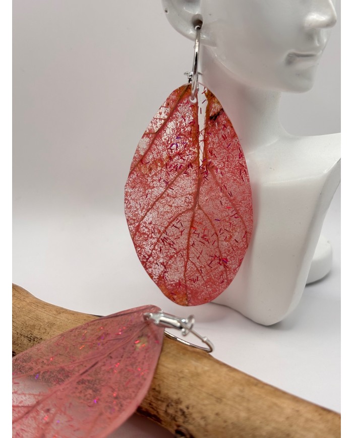 "EDICIÓN TRANSPARENCIA" PENDIENTES ARTESANOS DE HOJA NATURAL