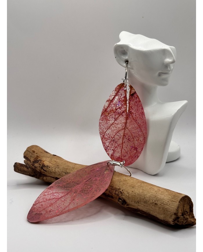 "EDICIÓN TRANSPARENCIA" PENDIENTES ARTESANOS DE HOJA NATURAL