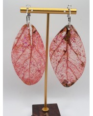 "EDICIÓN  TRANSPARENCIA" PENDIENTES ARTESANOS DE HOJA NATURAL