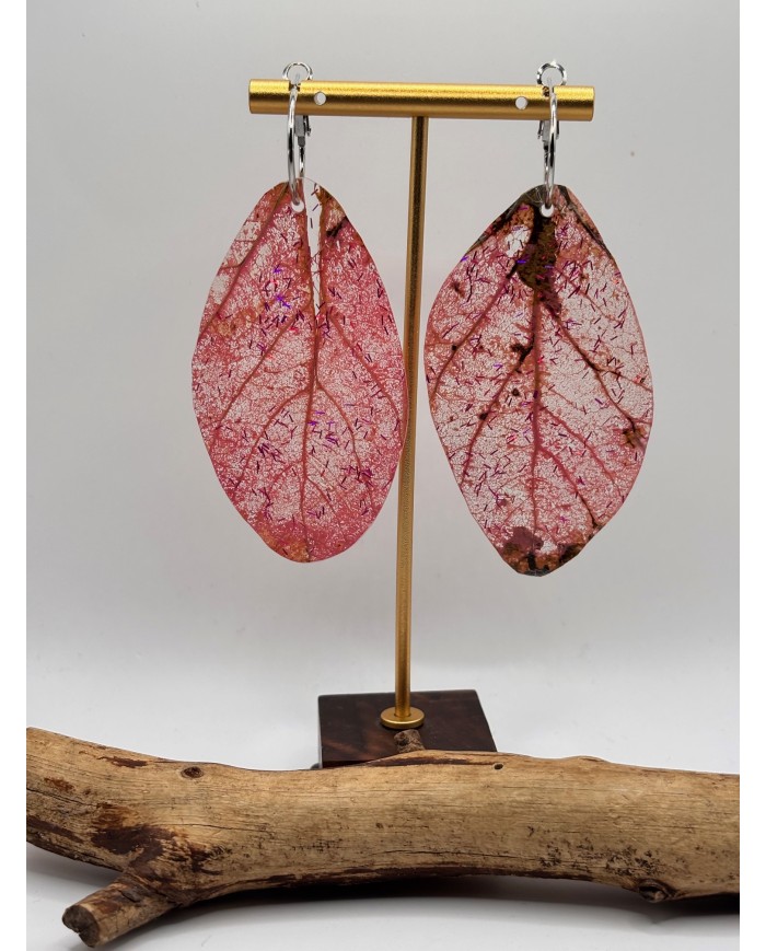 "EDICIÓN TRANSPARENCIA" PENDIENTES ARTESANOS DE HOJA NATURAL