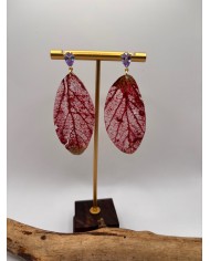 "EDICIÓN  TRANSPARENCIA" PENDIENTES ARTESANOS DE HOJA NATURAL